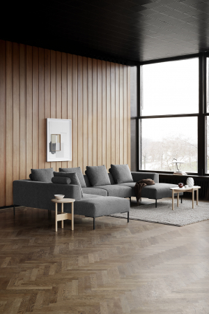 Sava Sofa Flexlux 222 x 370 x 166 cm with chaiselong and Open-end  Flexlux Textil Copparo Dervit Grey 1465 [2]