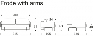 Canapea Extensibilă Frode cu brațe [22]