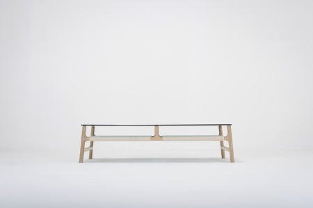 Fawn coffee table solid oak structure and glass top 120x60x30cm Gazzda [7]