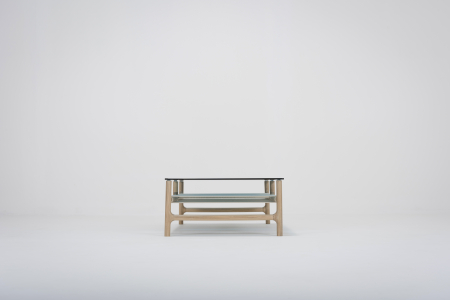 Fawn coffee table solid oak structure and glass top 120x60x30cm Gazzda [8]