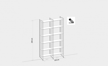 Modulat Livingroom SET A 120x200x30cm String Furniture Lacquered White structure with shelves [2]