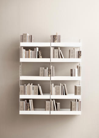 Mobilier - Mobilier modular Living Room B String Furniture Structura metallica vopsita alb, polițe orizontale, polițe înclinate