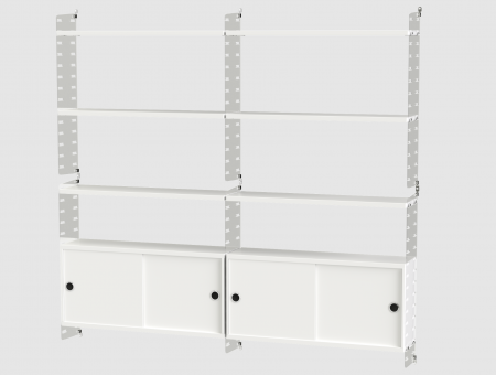 Modulat Livingroom SET C  String Furniture Lacquered White structure with shelves [1]