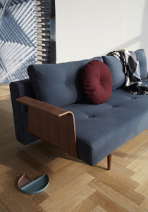 Canapea extensibila Recast Plus cu picioare conice lemn și cu brate de nuc 140x200cm Innovation Living [6]