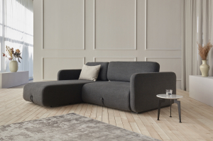 Vogan Lounger Sofa Bed Innovation Living 120x200cm  (Reversible) 577 Kenya Dark Grey [0]