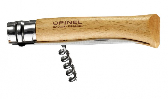 Briceag Opinel VRI N10 Corkscrew, inox, maner lemn, cu tirbuson [2]