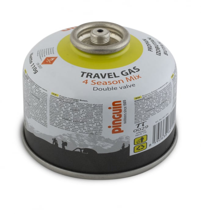 Butelie cu valva Pinguin Travel Gas cu filet EN417, cantitate gaz 110g [1]