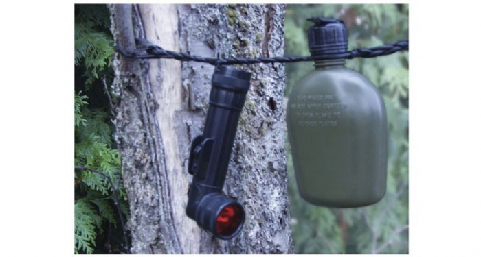 Coarda multifunctionala elastica din benzi impletite Gear Aid Gruntline 68216 cu 2 carabiniere plastic, negru, 114cm, se intinde pana la 2m [6]