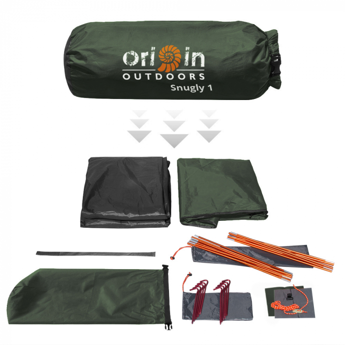 Cort Origin Outdoors Snugly 1, 1 persoane, 210x105cm, 1.85 kg, cort montan [7]