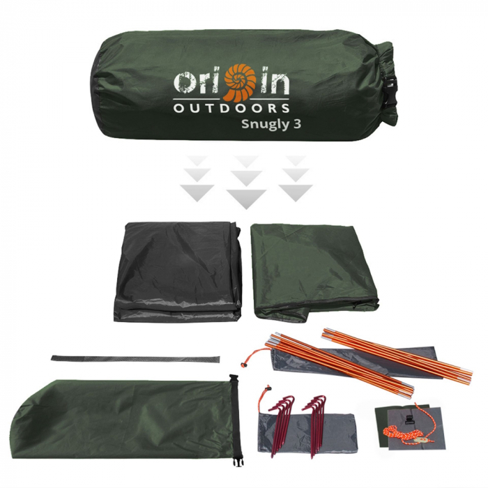 Cort Origin Outdoors Snugly 3, 3 persoane, 210x180cm, 2.8 kg [4]