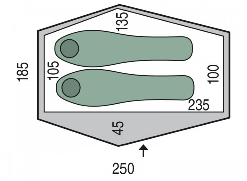 Cort Pinguin Echo 2 DAC, 2 persoane, 1.9kg, verde [4]