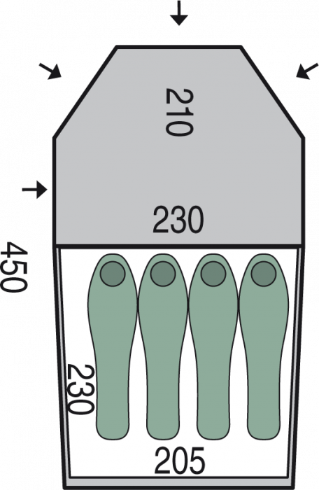 Cort Pinguin Storm 4, 4 persoane, verde, 5.9kg [3]