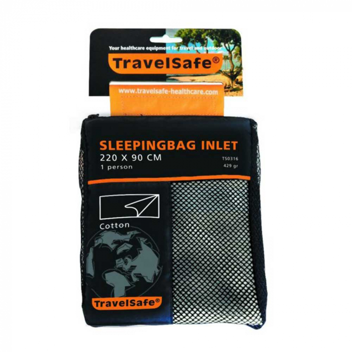 Lenjerie sac de dormit Travelsafe cotton blanket TS0316, 220x90cm, bej, bumbac [5]