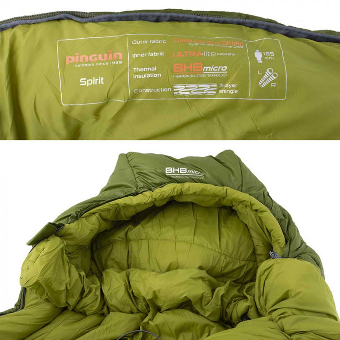 Sac de dormit Pinguin Spirit CCS (-5/-12/-31°C), 1.75kg, latime 85/55cm, impachetat Ø24×41/35cm [4]