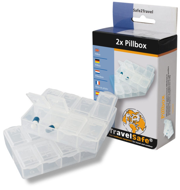 Set 2 cutii medicamente Travelsafe Pillbox TS0360, 75x60x20mm, transparente [2]