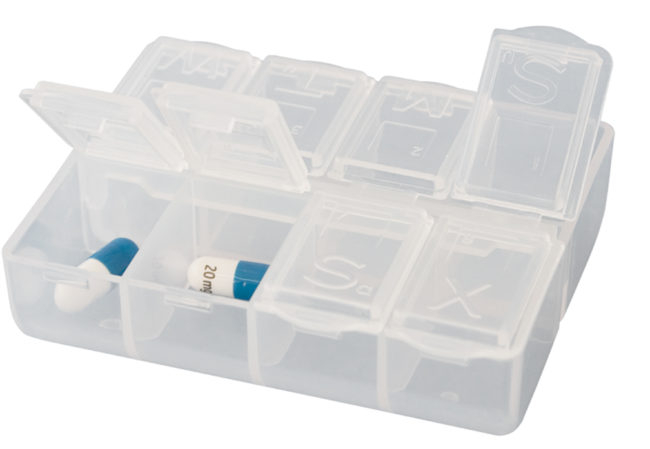 Set 2 cutii medicamente Travelsafe Pillbox TS0360, 75x60x20mm, transparente [1]