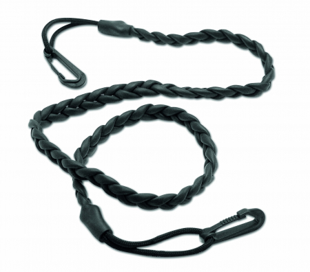Coarda multifunctionala elastica din benzi impletite Gear Aid Gruntline 68216 cu 2 carabiniere plastic, negru, 114cm, se intinde pana la 2m [1]