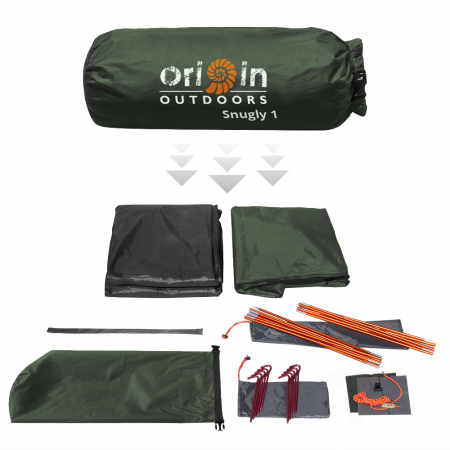 Cort Origin Outdoors Snugly 1, 1 persoane, 210x105cm, 1.85 kg, cort montan [6]