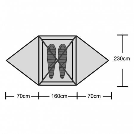 Cort Origin Outdoors Snugly 2, 2 persoane, 230x160cm, 2.6kg, cort montan [2]