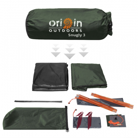 Cort Origin Outdoors Snugly 3, 3 persoane, 210x180cm, 2.8 kg [3]