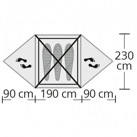 Cort Origin Outdoors Snugly 3, 3 persoane, 210x180cm, 2.8 kg [4]