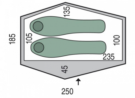 Cort Pinguin Echo 2 DAC, 2 persoane, 1.9kg, verde [3]