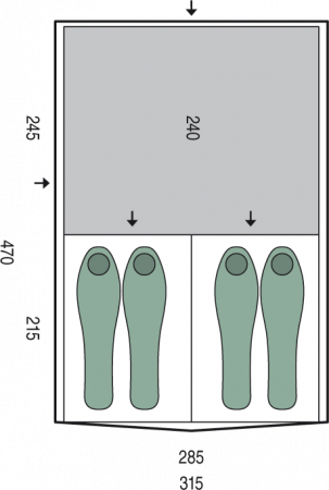 Cort Pinguin Interval 4, albastru, 4 persoane [2]