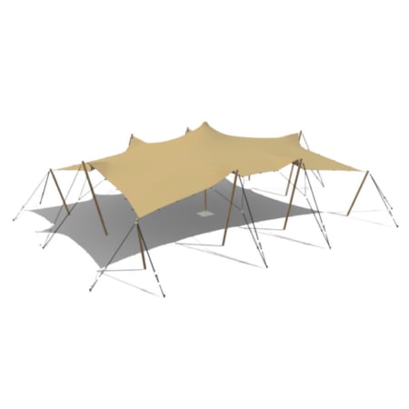 Cort safari - Cort stretch de evenimente tip safari African 7.5 m x 10 m, max  150 persoane, fabricat in EU