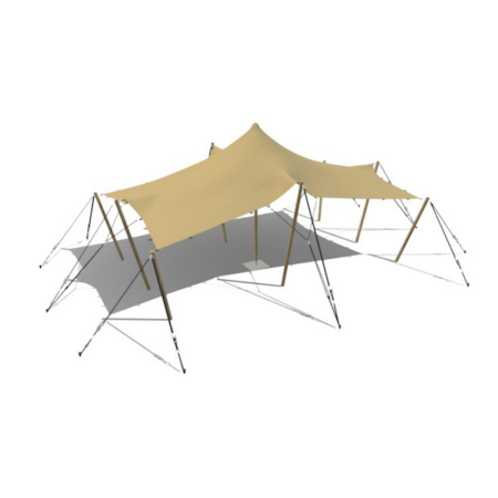 Cort safari - Cort de evenimente tip safari African Eurostretch 4,5m x 7,5m pentru max 65 persoane