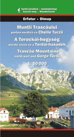 Harti turistice - Harta Dimap Muntii Trascaului cu Cheile Turzii (Nord)