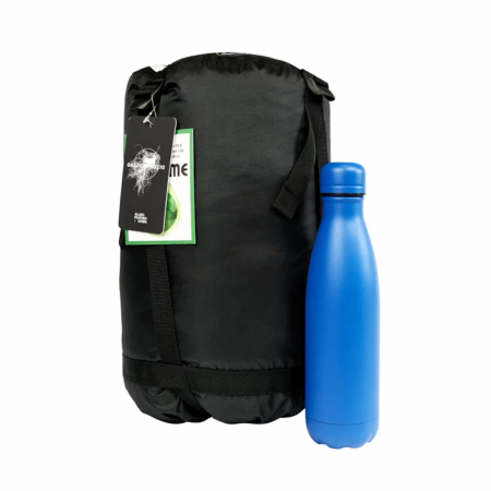 Sac de dormit cu puf Freetime Micropak 1500D (-9/-16/-37°C), albastru, 1500g, 215x85cm, impachetat 38x21cm [3]