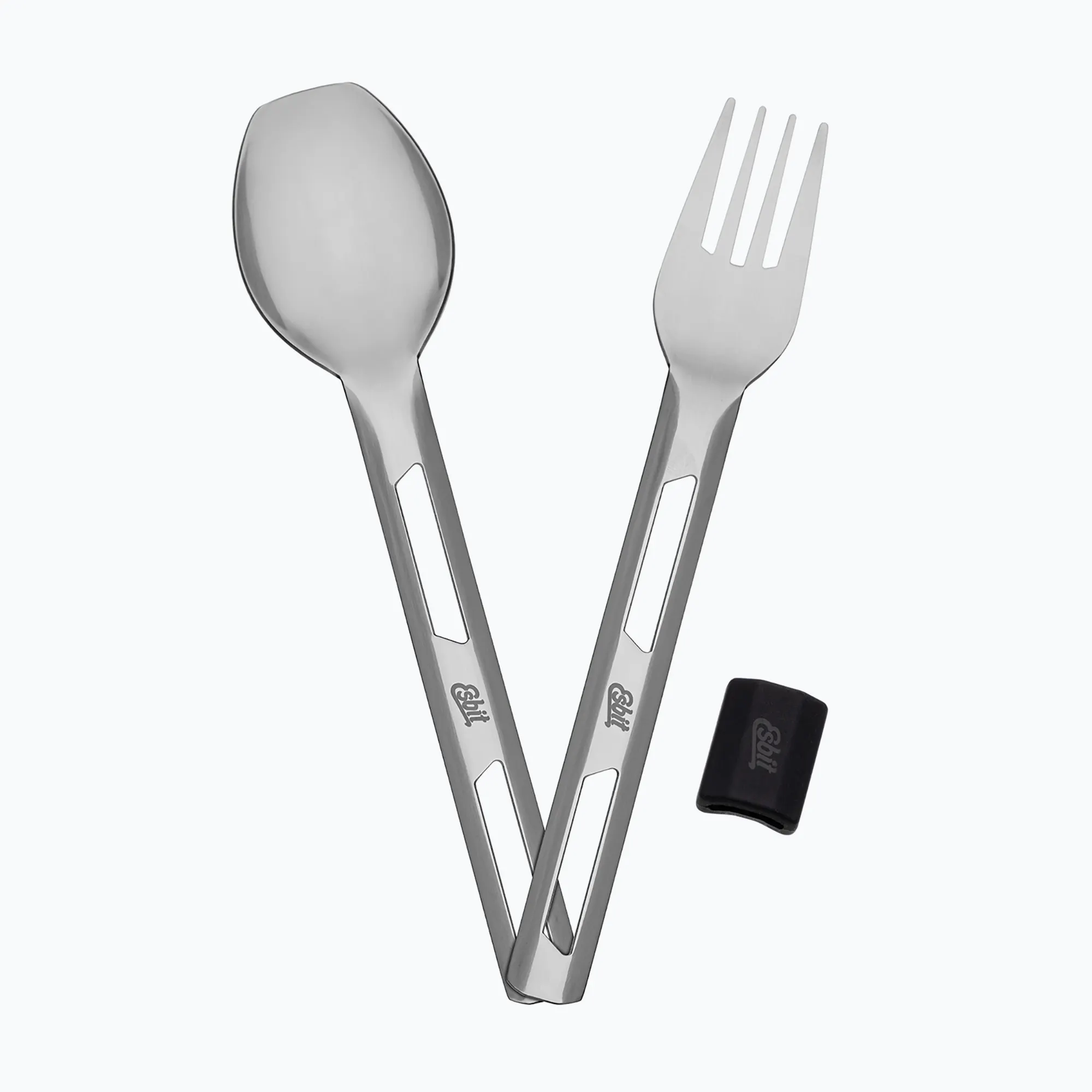 Set tacam  Esbit pt. termos mancare cu banda silicon STC-2SL-BK-L, negru [2]