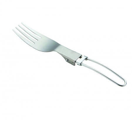 Bucatarie de tabara - Tacam camping pliabil inox furculita Pinguin, cu husa