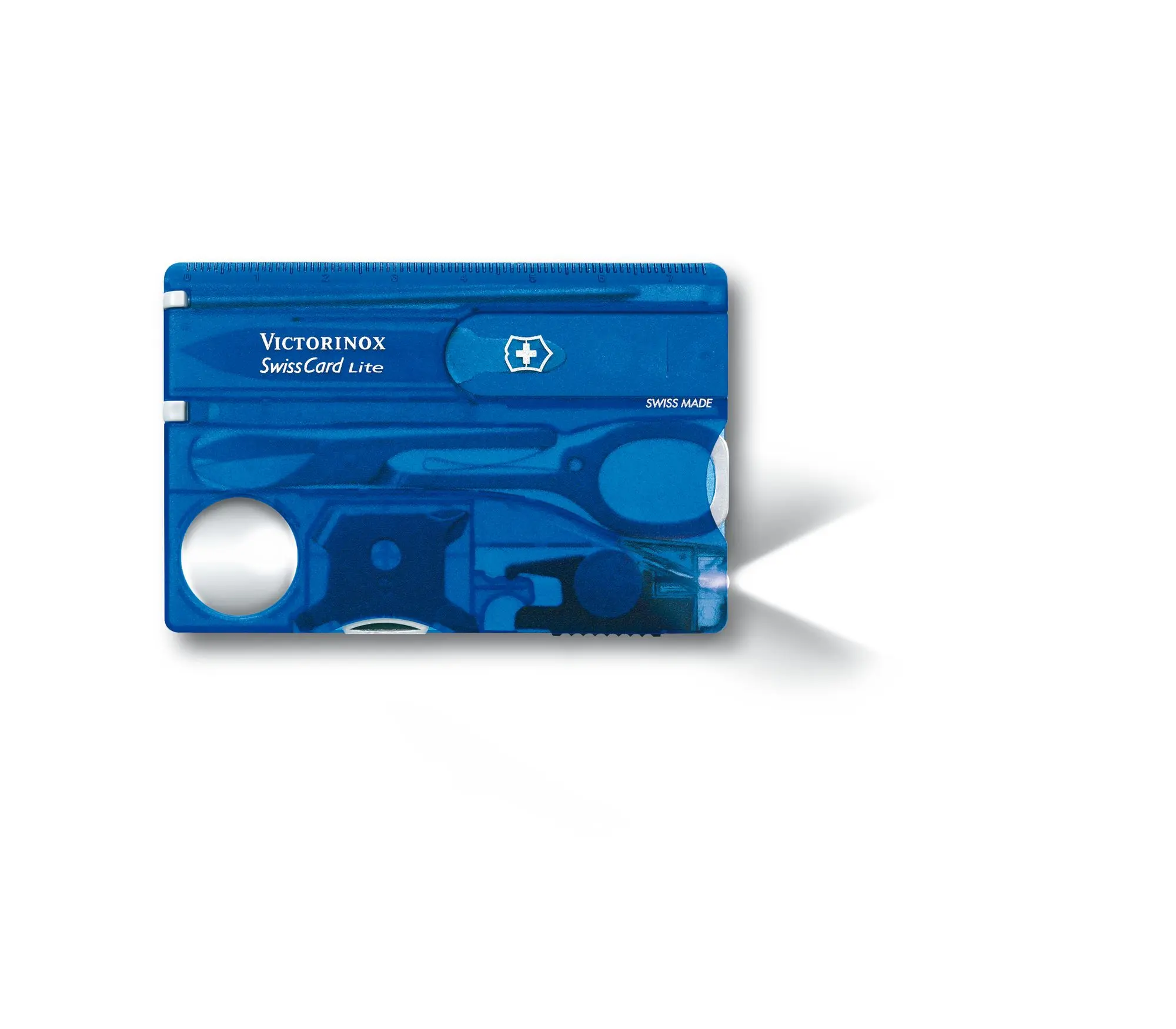 Trusa Victorinox Swiss Card Lite 0.7322.T2, cu lupa si lanterna LED, albastru transparent [0]