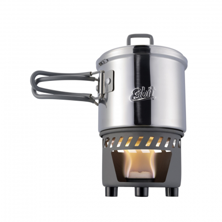 CAMPING & DRUMETII - Arzator spirt solid cu vas inox Esbit CS585ST