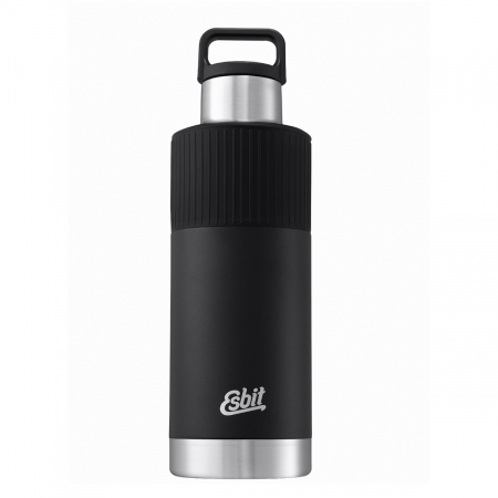 Termosuri - Bidon termos cu manson silicon Esbit Sculptor 1 litru IB1000SC-SL-BK, negru