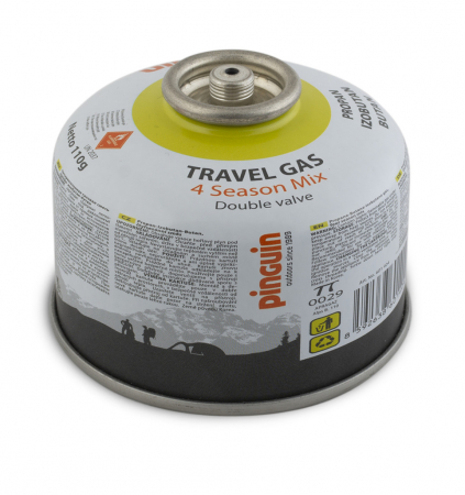 Butelii gaz & accesorii - Butelie gaz 110 grame Pinguin Travel Gas, cu filet EN417
