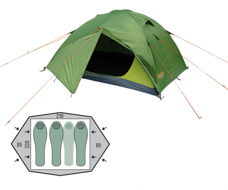 Corturi - Cort Pinguin Gemini 210, 3-4 persoane, 4.1kg, bete duraluminiu