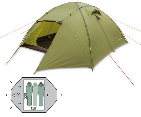 Corturi - Cort Pinguin Tornado 2 Duralu, 2-3 persoane, 3.6kg, verde