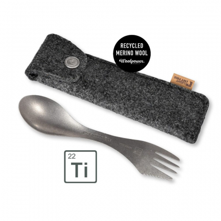 Tacamuri camping - Tacam Light My Fire Spork Kit Titanium 22TI, cu husa