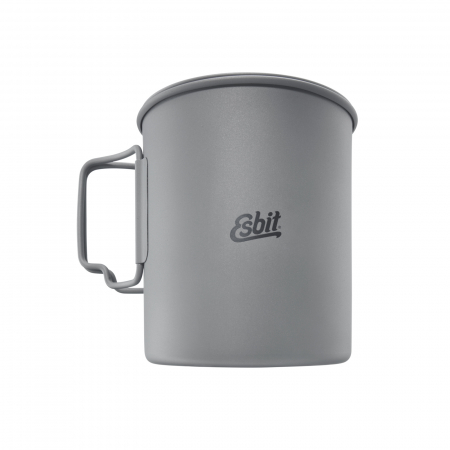 Vesela camping - Vas titaniu Esbit 750 ml cu capac si husa pentru tacamuri