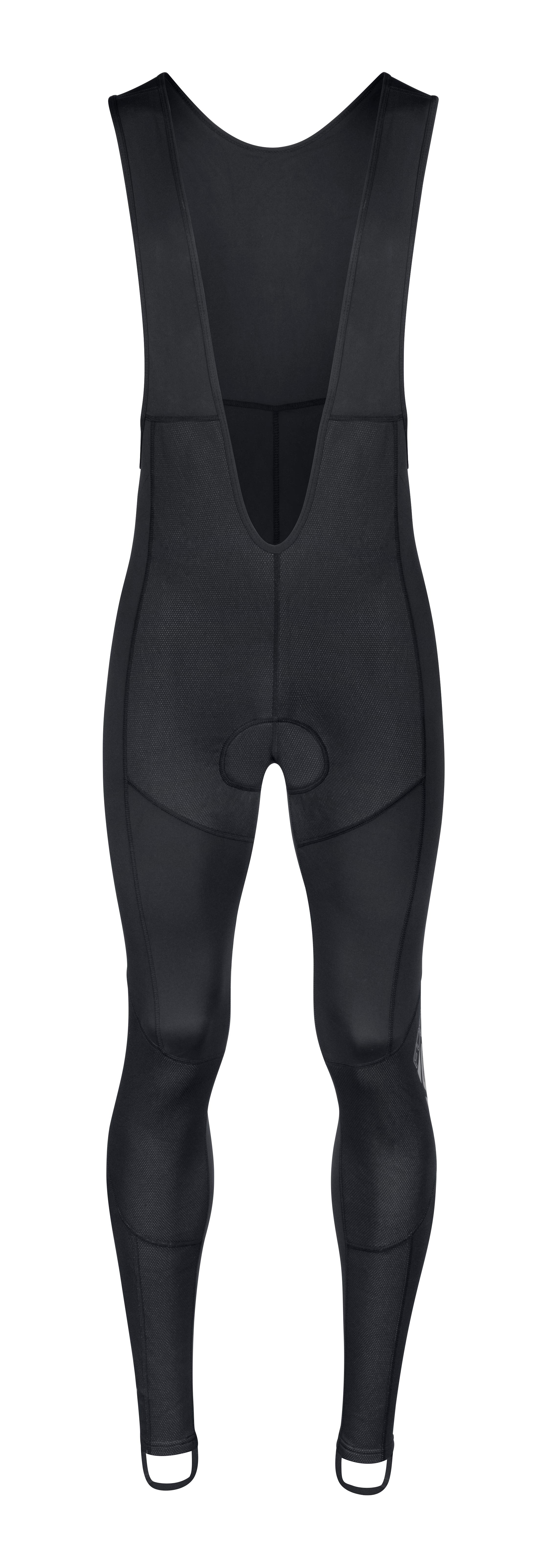 Pantaloni ciclism - Pantaloni lungi cu bretele si bazon Force Shard Windster negri L