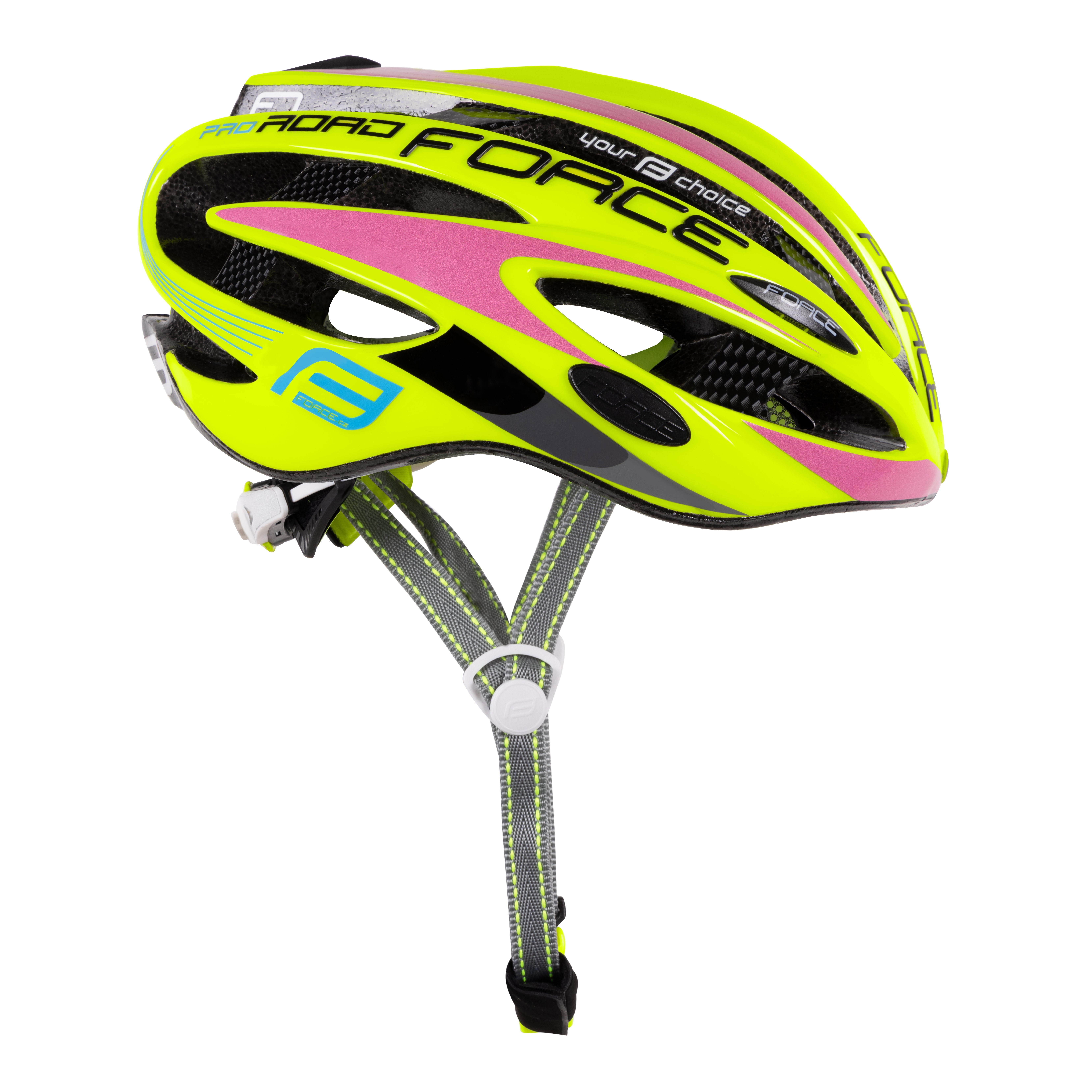 Casca Force Road PRO, Galben Fluo/Roz, S/M (54-58cm) [3]