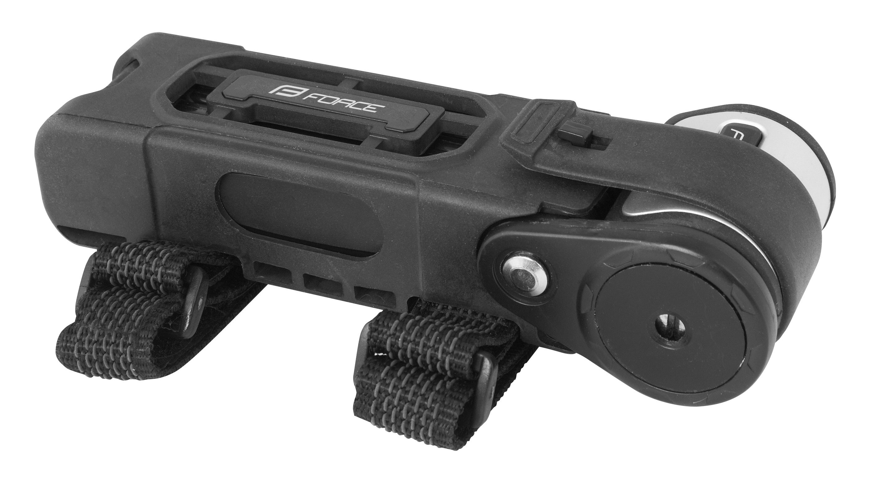 Antifurturi bicicleta - Antifurt modular Force Fold 80, 6 elemente, 80cm lungime, Negru, cu suport