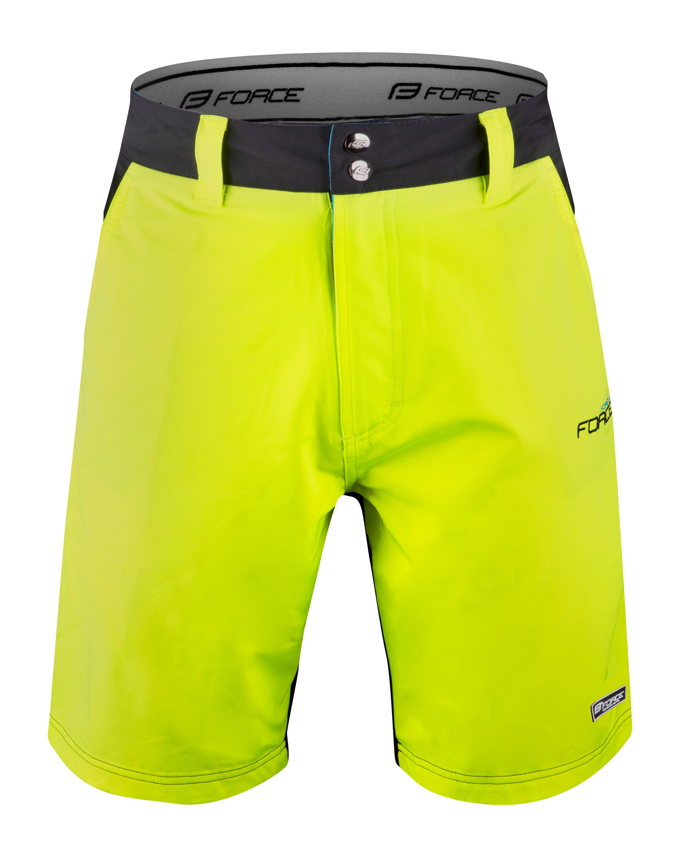Pantaloni scurti Force Blade MTB, lenjerie cu bazon, Galben Fluo XS [1]