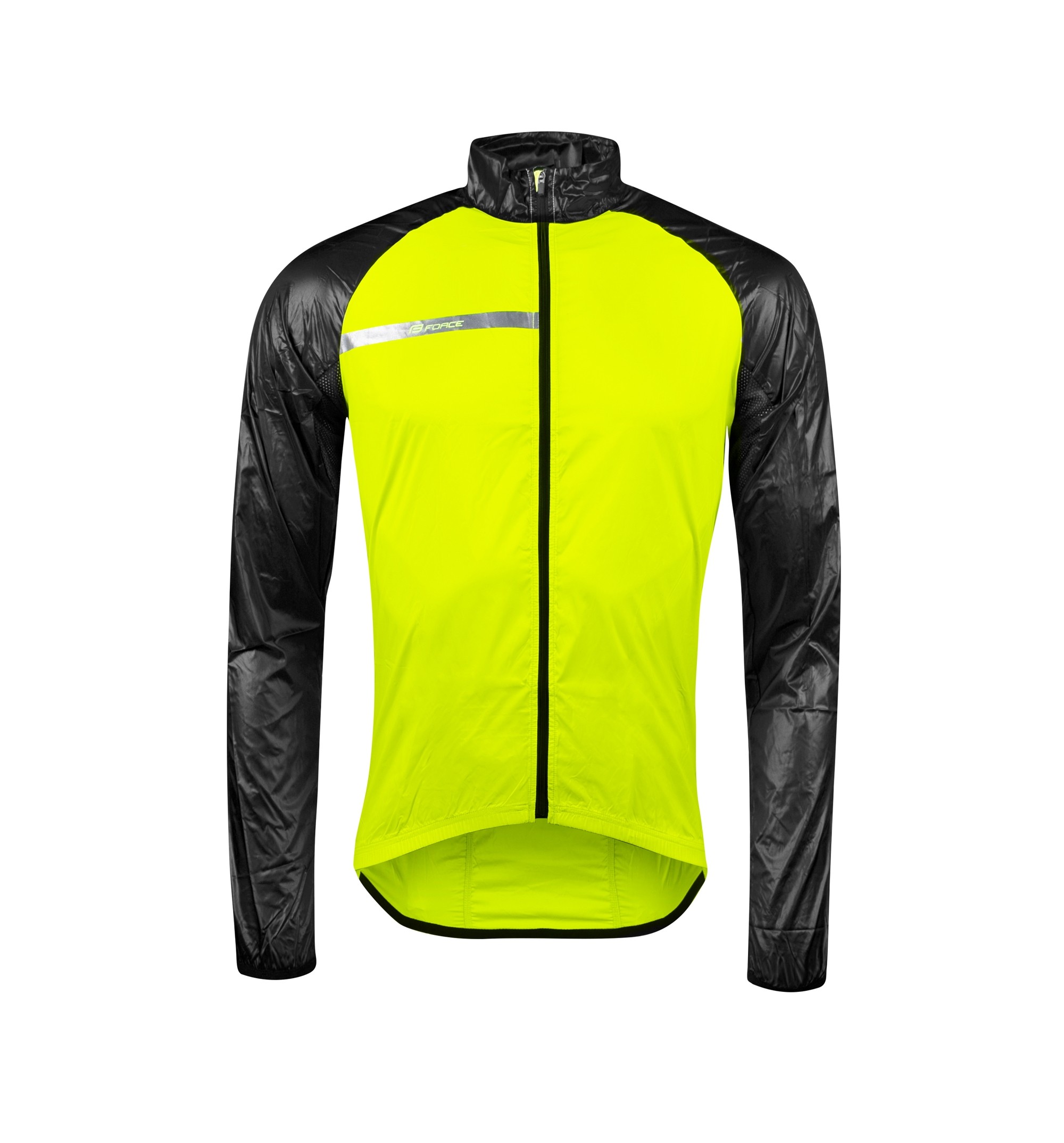 Imbracaminte ciclism - Jacheta Force Windpro KID windproof Fluo/Negru 153-164