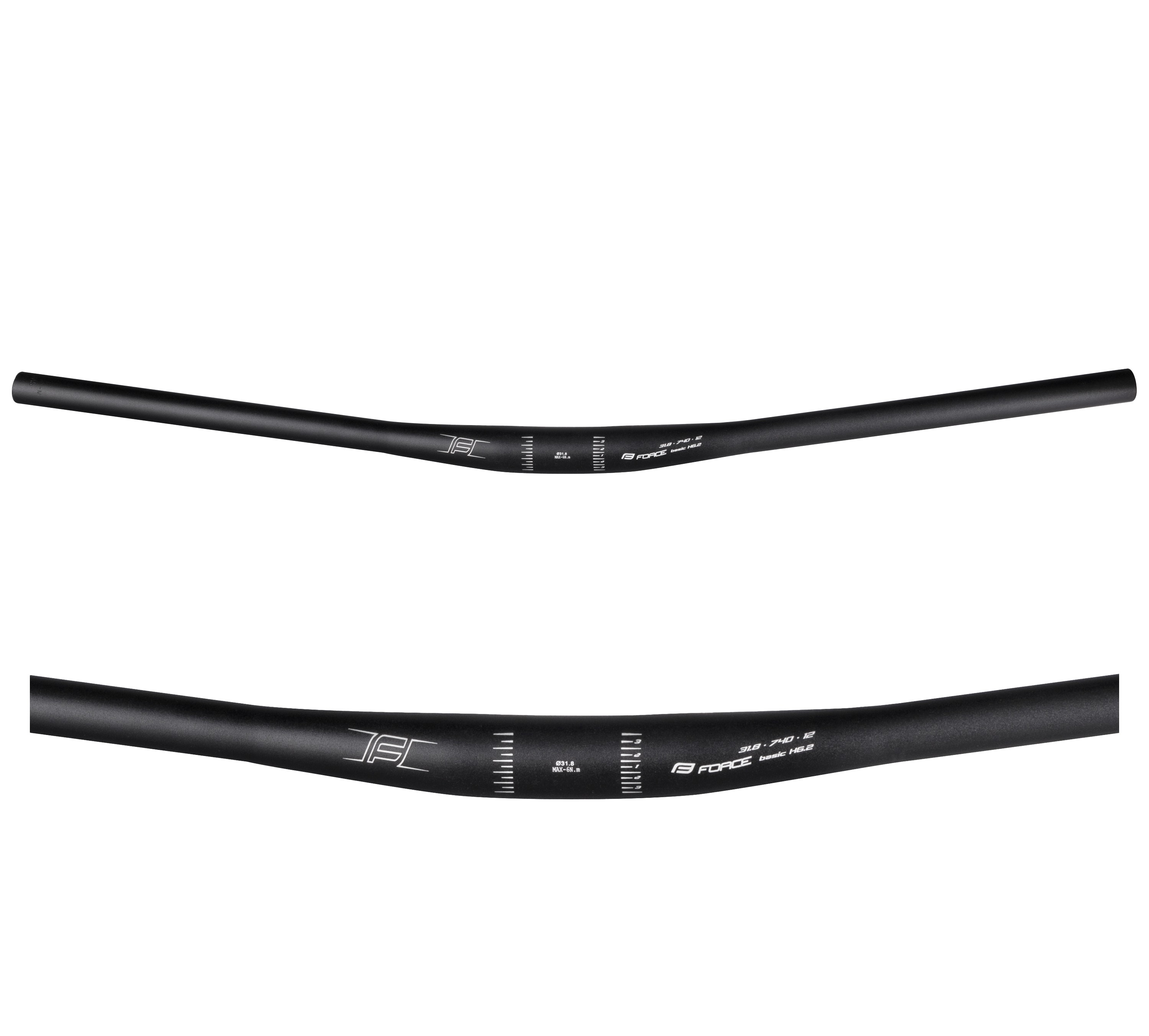 Ghidoane - Ghidon Force Basic H6.2 rised 31.8/740mm AL Negru Mat