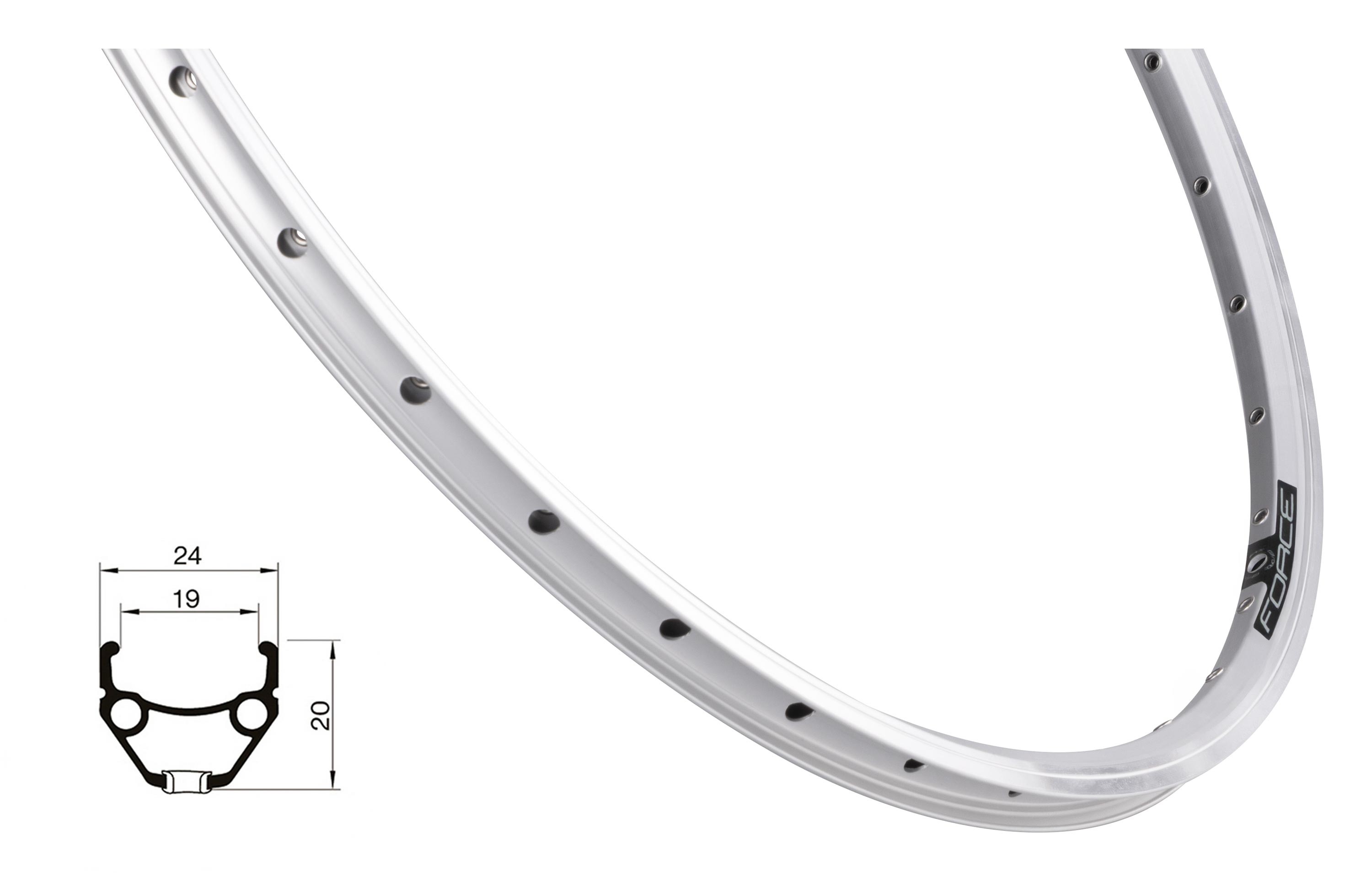 Jante bicicleta - Janta Force Classic 622x19 32h argintie