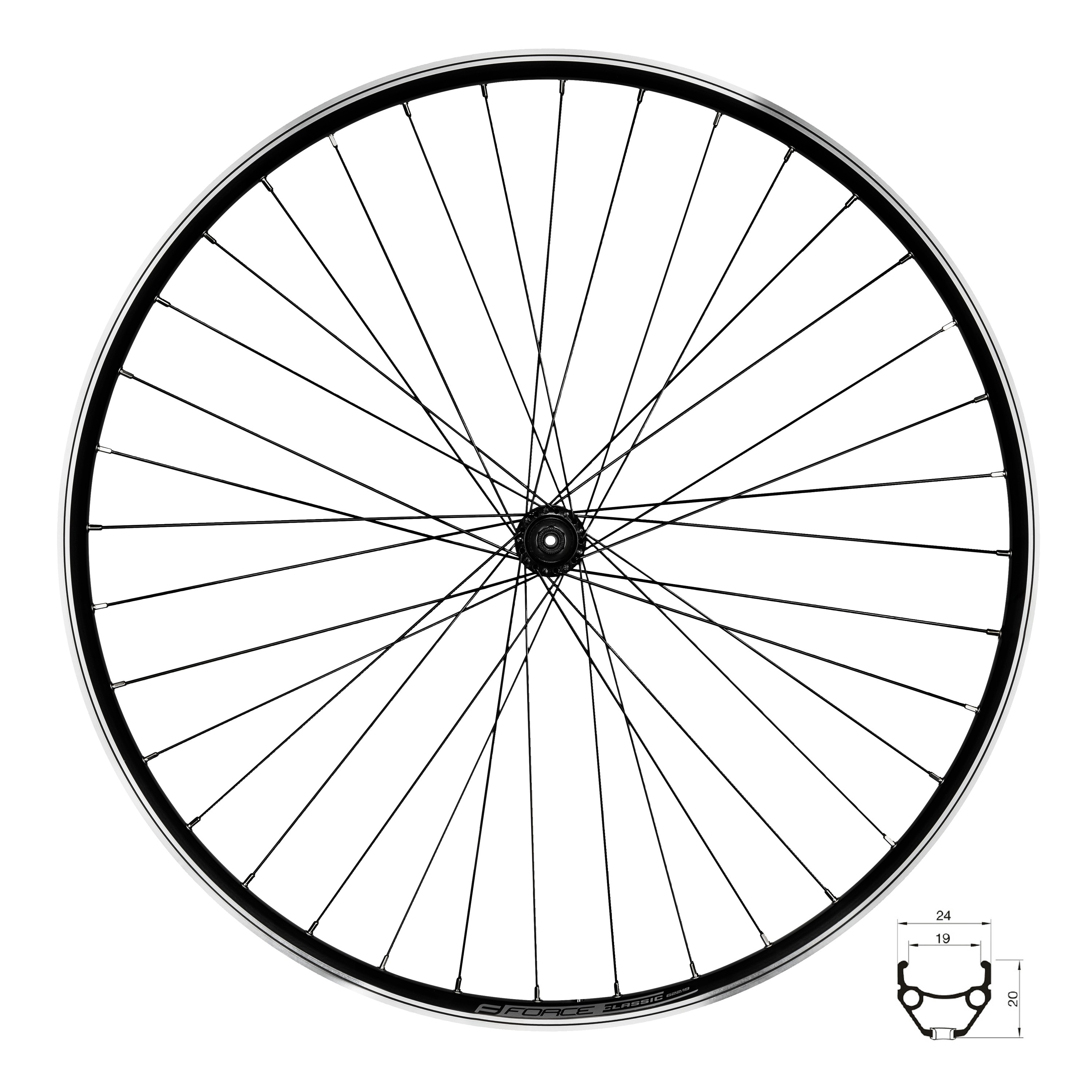 Roti complete - Roata fata Force Classic "V" 28 HB-TX500 622x19 36H