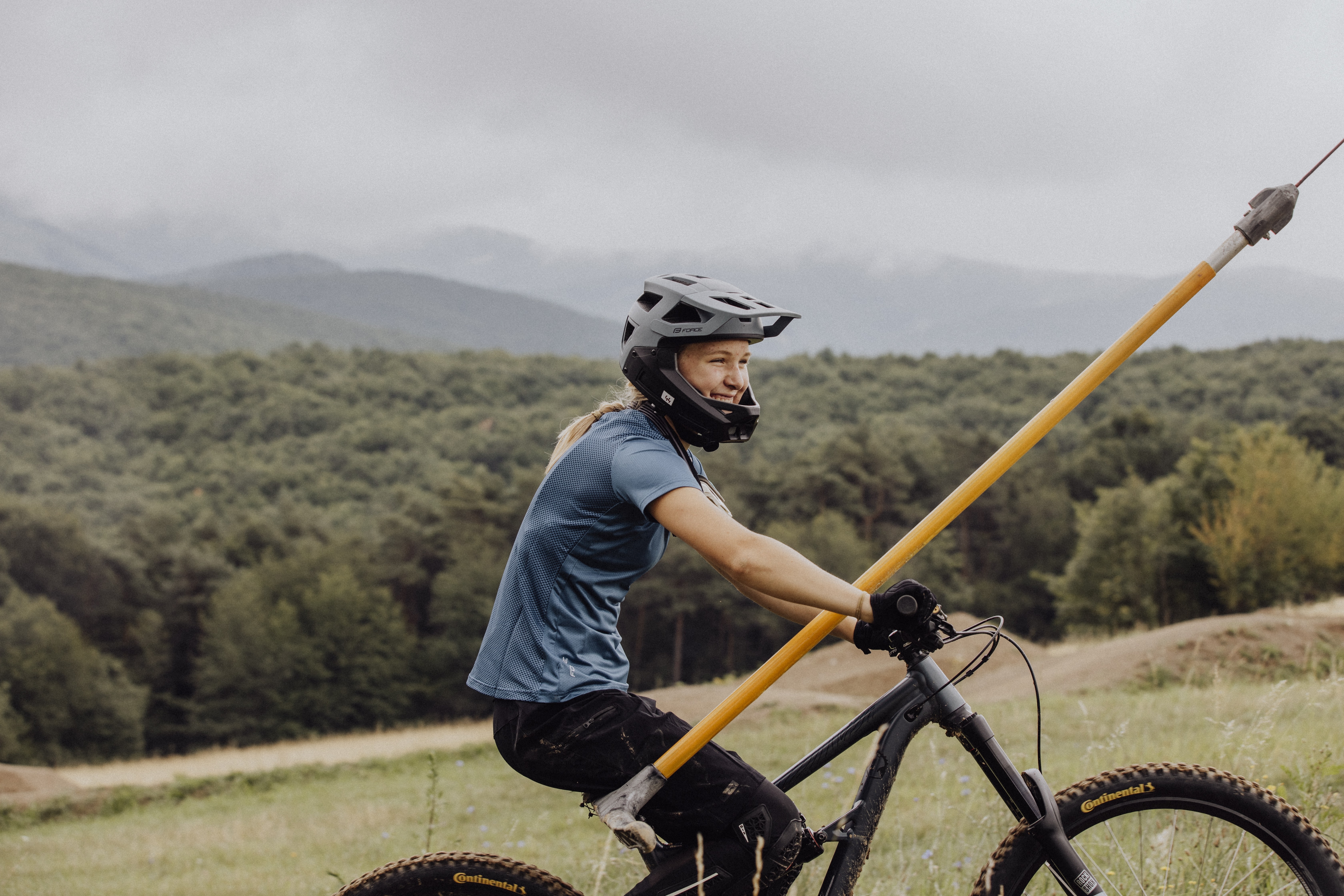 Casca full-face Force DROP downhill, gri/negru, 58-61cm (L/XL) [6]